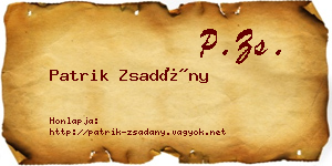 Patrik Zsadány névjegykártya